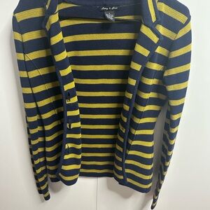 Navy and Yellow Striped Cardigan